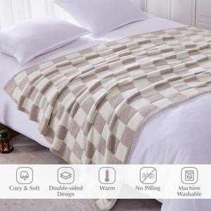 <span class=keywords><strong>Manta</strong></span> a Cuadros de Microfibra, Suave, Acogedora, Cálida y Ligera para Sofá, Silla, Cama, Camping - Product Image 4