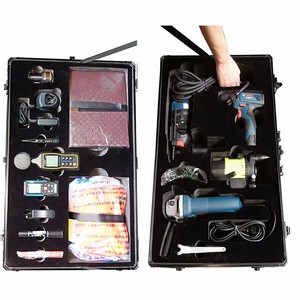 Caja <span class=keywords><strong>de</strong></span> <span class=keywords><strong>herramientas</strong></span> portátil <span class=keywords><strong>de</strong></span> aluminio negro Barbero <span class=keywords><strong>maletín</strong></span> vacío pequeño multifuncional para el hogar - Product Image 6