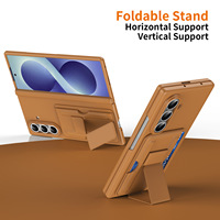 Étui portefeuille en cuir PU avec support et fentes pour cartes, magnétique et pliable, pour Samsung Galaxy Z Fold 5 6 7 8 avec support pliable