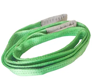 1-10 Ton PE Flat Webbing Sling Lifting Belt Color Code Lifting Belt Sling 6m Flat Braided Lifting Slings