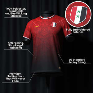 ชุดฟุตบอลทีมชาติซีเรีย แบบสั่งทำพิเศษ ปี 2024 พิมพ์โลโก้ ชื่อ และหมายเลข คุณภาพสูง ดีไซน์เสื้อสโมสรฟุตบอล - Product Image 6