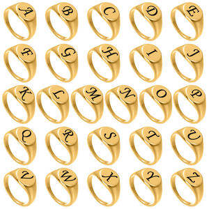 Wholesale Custom Logo Jewelry Personalized Smooth Stainless Steel <strong>Ring</strong> 18K PVD <strong>Gold</strong> Plated Long Color Retention Counple Jewelry - Product Image 3