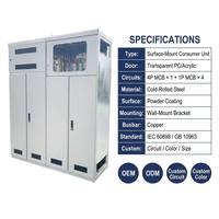 Caja de Distribución Eléctrica de Superficie Transparente Wanbo-201, Unidad de Consumo MCB, Riel DIN, Circuito Personalizado OEM
