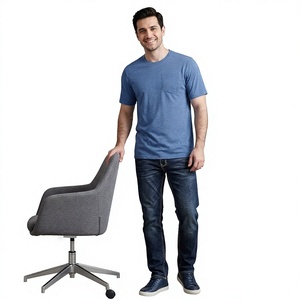 T-shirts pour hommes grande taille, col rond, manches courtes, en coton léger, coupe ajustée, style urbain été 2026 - Product Image 1