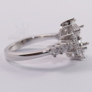 Nouvelle bague de fiançailles ovale en argent sterling 925 avec sertissage semi-monté en CZ de 5x7 mm, toutes tailles - Product Image 1