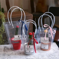 Sac transparent en forme de T pour bouquet de fleurs, sac d'emballage pour fleurs, sac cadeau étanche pour écouteurs, vase à plantes pour fleuriste, souvenir