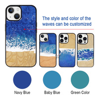 Coque de téléphone Onde Océanique Style Ins en Résine Peinte, Compatible avec les Téléphones – Stock Usine