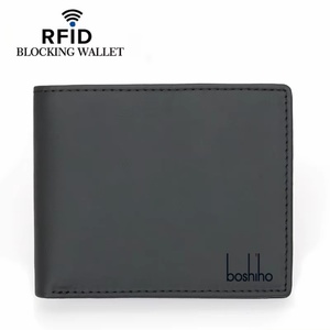 Boshiho Men's <b>Card</b> <b>Holder</b> Purse Microfiber Leather Fold <b>Wallets</b> RFID Anti-Theft Polyester Lining Short Wholesale <b>Wallet</b> - Product Image 3