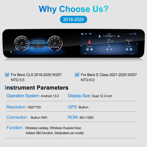Navihua navigasi Gps mobil, untuk mercedes-benz CLS W257 2018-2025 desain baru Cluster Digital LCD <span class=keywords><strong>Android</strong></span> 13 Carplay - Product Image 4