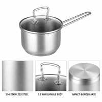 Ensemble de casseroles et marmites multifonctionnelles en acier inoxydable pour la cuisson, compatibles induction, pour lait et soupes, vente en gros