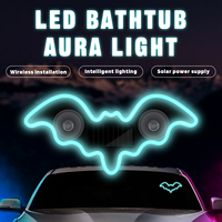 Neues Design Kabelloses Auto-Sicherheitsblinklicht Solarbetriebenes LED-Fledermaus-Ambientelicht mit Saugnapf Antikollisions-Stroboskoplicht