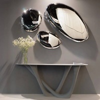 Tables consoles en marbre de style moderne, tables consoles nordiques chères et élégantes pour le couloir avec miroir