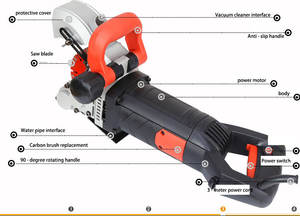 <span class=keywords><strong>Scanalatrice</strong></span> Elettrica Portatile per Muri per Calcestruzzo e Mattoni Macchina per Tracciatura e Taglio - Product Image 2