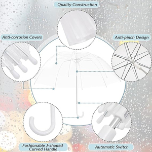 Trung Quốc Quảng Đông Giá Rẻ Ô Tự Động Đám Cưới Ô Cho Khách Paraguas De Lluvias Cá Nhân Parapluie Trong Suốt - Product Image 4