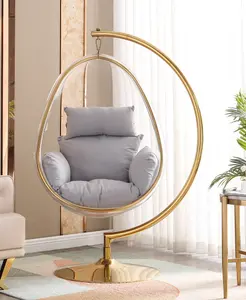Egg-Shaped Luxury Furniture Floor Stand Type Globe Type Hanging Swing Single Chain Type Acrylic Bubble Chair Living Room