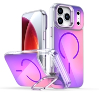 Funda para Teléfono con Soporte Magnético para Carga Inalámbrica y Cámara con Color Degradado para iPhone 17 Pro Air Max 16 Plus 15 14 13 12 11