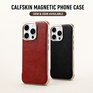 Funda de <span class=keywords><strong>Teléfono</strong></span> a Prueba de Golpes con Carga Inalámbrica Magnética, sin Marco, con Estampado de Piel de Becerro, Personalizada y de Cuero Genuino, Directo de Fábrica ODM, para la Serie Apple - Product Image 1