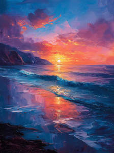 <span class=keywords><strong>Peinture</strong></span> à l'huile originale moderne sur toile, paysage marin, <span class=keywords><strong>coucher</strong></span> <span class=keywords><strong>de</strong></span> <span class=keywords><strong>soleil</strong></span>, océan, abstrait, peinte à la main, texture épaisse, grande taille - Product Image 6