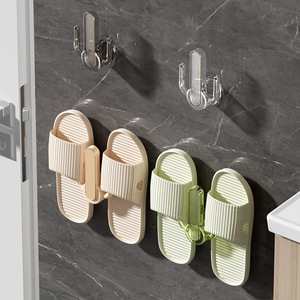 Bathroom Hook Wall Mounted Transparent Shoe Rack For Slippers Storage Durable Corner Mount - Product Image 1
