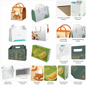 Boîte en carton ondulé portable, robuste et pratique, avec impression personnalisée de motifs FX, pour le transport de produits agricoles frais - Product Image 2