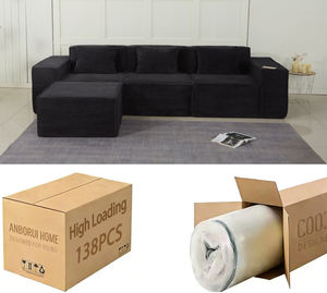 थोक लिविंग रूम फर्नीचर सेट, एल-आकार का संयोजन सोफा, बिना फ्रेम के संकुचित मॉड्यूलर सोफा, अनुकूलन योग्य - Product Image 2