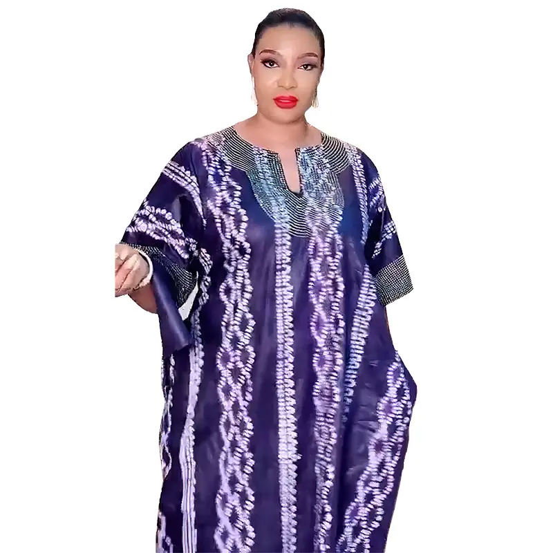 611 패션 여성을위한 아프리카 드레스 전통적인 복장 스커트 긴 새틴 패브릭 박탈 맥시 플러스 사이즈 드레스 디자인