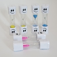 Timer Gigi Ramah Lingkungan Portabel Tahan Lama Desain Kontemporer untuk Anak-Anak, Set Timer 3 Menit Berbentuk Gigi Tersenyum, Bahan ABS, Kembali ke Sekolah