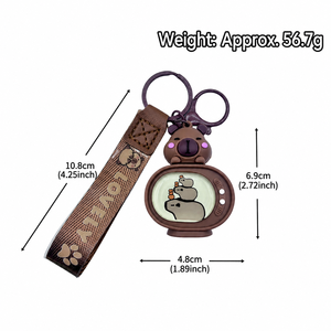 Wholesale Cute Capybara Anime Keychain Kawaii Bag Pendant Plastic <b>Cartoon</b> Key <b>Ring</b> Gift for Kids - Product Image 4