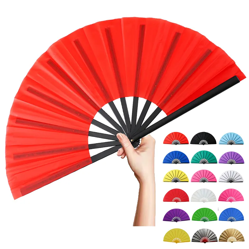 Grote Maat Bladeless Hand Fan Met Custom Logo Gedrukt Folding Handfan Bamboe Vietnam Clacking Hand Fans Voor Festival Dance Gift