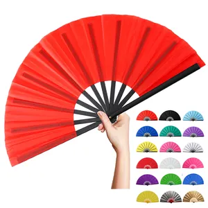Large Size Bladeless Hand Fan with Custom Logo Printed Folding Handfan Bamboo Vietnam Clacking Hand Fans for Festival Dance Gift