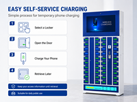 Borne de recharge intelligente 40 portes avec affichage publicitaire, station de recharge sécurisée en libre-service, certifiée CE, résistante aux intempéries pour centres commerciaux