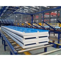 Toiture industrielle ignifuge en polyuréthane sandwich métallique 200mm/50mm pour immeuble de bureaux - Construction écologique insonorisante
