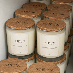 AIKUN 2026 5.3oz 8oz 10.5oz 15.8oz 25oz Bougie artisanale parfumée en cire de soja dans un bocal en verre de luxe pour Thanksgiving et Diwali - Product Image 3