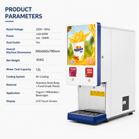 Distributeur de jus de fruits commercial à 2 robinets, machine à boissons froides de comptoir, distributeur de sirop BIB pour café et restaurant