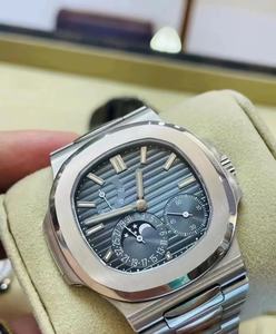 Caja de plata de lujo hecha a mano con dimensiones de 40 mm para reloj mecánico automático para hombre. Esfera de acero inoxidable de 22 mm. - Product Image 1