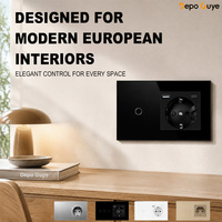 Interrupteur tactile 4 voies avec 2 ports USB Type-C, panneau en verre étanche, prise murale pour usage industriel et domestique