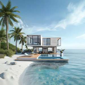 Villas de luxe à double style Retraites côtières modernes sur le front de mer <span class=keywords><strong>Jardin</strong></span> oriental Cour Habitations faites de panneaux sandwich Hôpitaux - Product Image 6