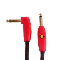 Cable de instrumento eléctrico, de guitarra de 1/4 Cable ", Cable de parche de bajo, Pedal de guitarra, botón de Control de silencio