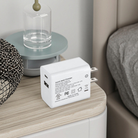 Adaptador de Corriente PD Superrápido de 25W Shenzhen Lvxiangyuan, Cargador de Pared de Viaje con Puertos Duales USB-C y USB-A, Certificaciones UL, CUL, FCC, DOE Nivel VI, NRCAN