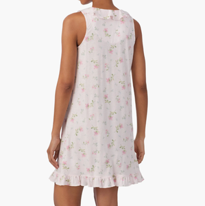 Abito Midi Floreale <span class=keywords><strong>da</strong></span> <span class=keywords><strong>Donna</strong></span> con Volant, Elegante e Dolce, Formale e Casual, Vestito <span class=keywords><strong>da</strong></span> Spiaggia in Misto Cotone con Ruches, Camicia <span class=keywords><strong>da</strong></span> Notte - Product Image 3