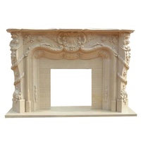 Vente en gros de cheminée décorative en cerisier ensoleillé, pierre de marbre naturel pour cheminées en bois d'hôtel