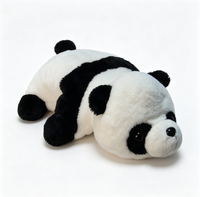 Oreiller en peluche panda OEM personnalisé avec logo, coussin en peluche panda avec sangle ventrale, jouet en peluche pour la maison en gros