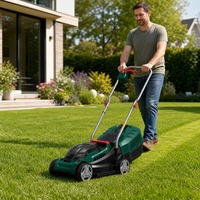 Tondeuse à gazon sans fil à 3 positions de réglage de la hauteur, 20 à 60 mm, coupe-herbe sans balais pour la tonte des jardins privés