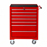 Armoire à outils industrielle à 7 tiroirs, cadre en acier, serrure à clé, roulettes, coffre de rangement, utilisation en atelier