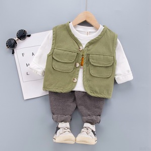 Ropa al por Mayor de China, Conjunto de Tres Piezas, Otoño-Primavera, Chaleco Informal para Bebés, Body - Product Image 2