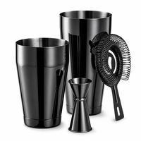 Ensemble de shakers à cocktails Boston en gros, ensemble de barware en acier inoxydable 3 pièces 830ml 530ml, shaker à cocktails Boston avec doseur