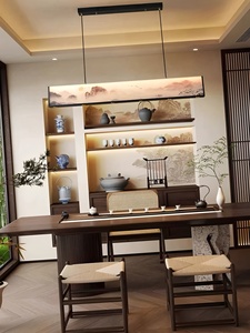 Lampe suspendue <span class=keywords><strong>LED</strong></span> carrée en cuivre massif, réglable en hauteur, design Song Aesthetics, Thousand Li Rivers Mountains, par un designer chinois - Product Image 6