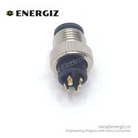 M12 8 broches laiton Shell Plug 3P/4 broches circulaire plastique cuivre Contact alimentation femelle/mâle connecteur câble automobile IP67 adaptateur