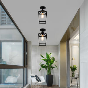 OEM/ODM toptan basit endüstriyel koridorlar için LED asma tavan ışığı amerikan Retro çelik dikdörtgen tavan ışık yatak odası - Product Image 5