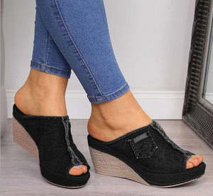 Ultimo Modello di <span class=keywords><strong>Scarpe</strong></span> da Donna con Tacco Alto, Sandali da Donna Taglia Grande, <span class=keywords><strong>Scarpe</strong></span> con <span class=keywords><strong>Zeppa</strong></span> - Product Image 2